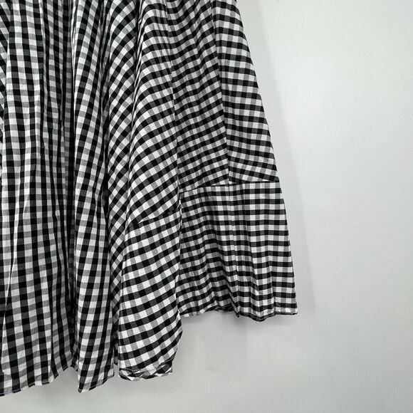 Anthropologie Sunday in Brooklyn Black White Gingham Check Flare Skirt Large NWT - Picture 2 of 6